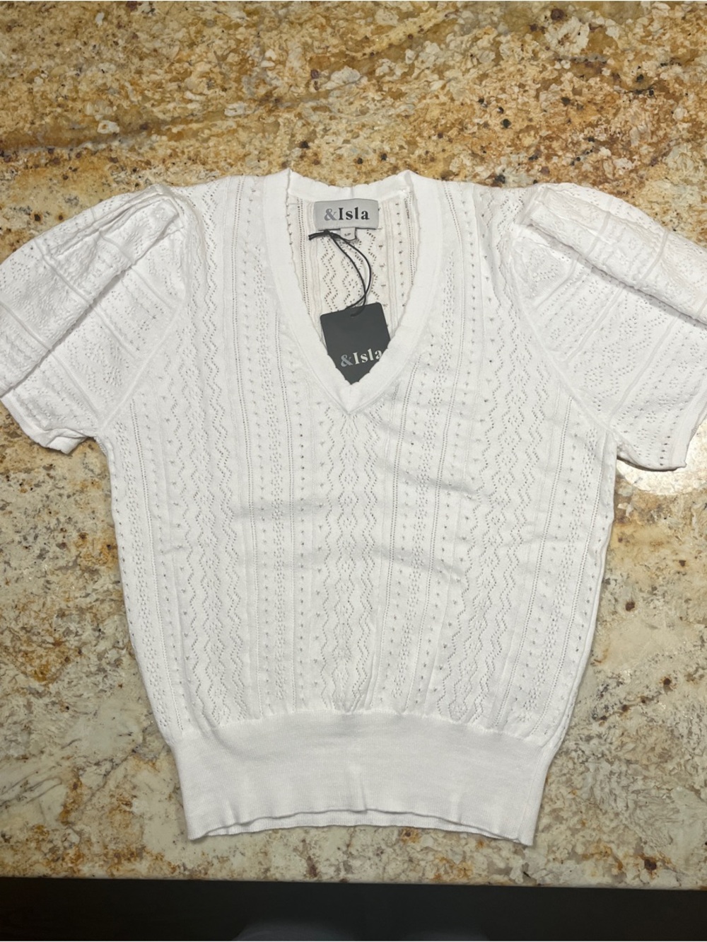 &isla Madison Flutter Sleeve Vee Snowdrop White